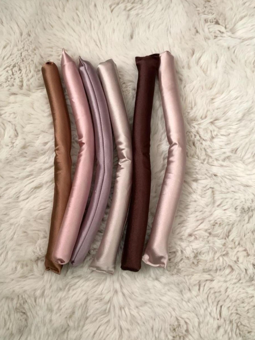 NEW Kitsch Satin Heatless Curling Rods in Brown, Pink, Mauve & Champagne